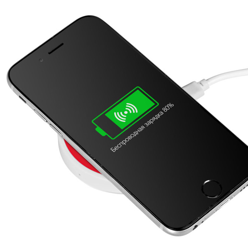 Беспроводное зарядное устройство «Dot», 5 Вт, белый/красный