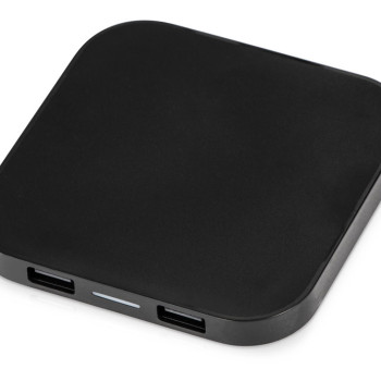 Беспроводная зарядка «Tile» с 2 USB-A, 5 Вт, черный