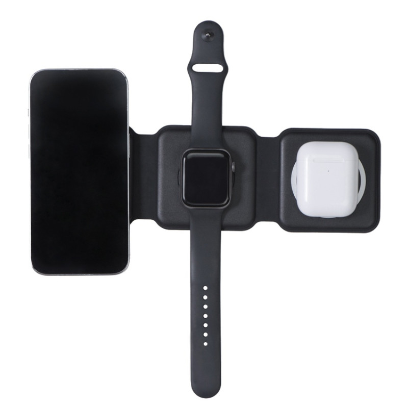 Беспроводное зарядное устройство 3-в-1 «Road», 15 Вт, черный