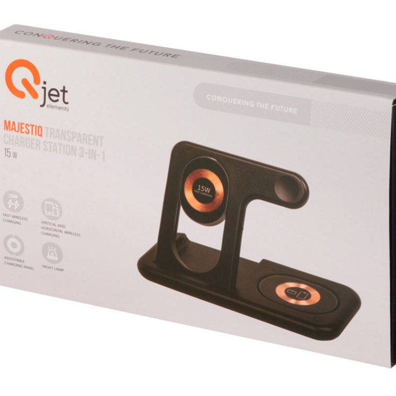 Беспроводная зарядная станция 3-в-1 «MajestIQ», 15 Вт