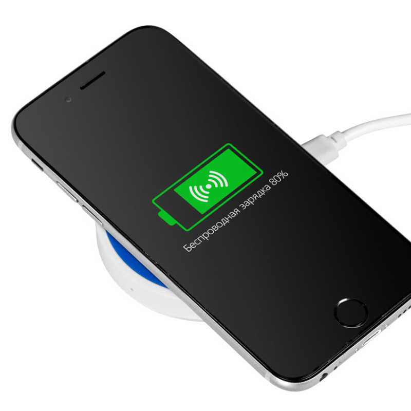 Беспроводное зарядное устройство «Dot», 5 Вт, белый/синий