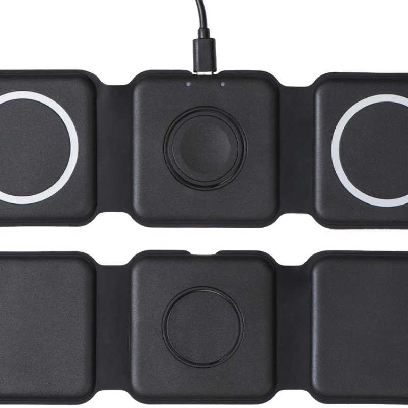 Беспроводное зарядное устройство 3-в-1 «Road», 15 Вт, черный