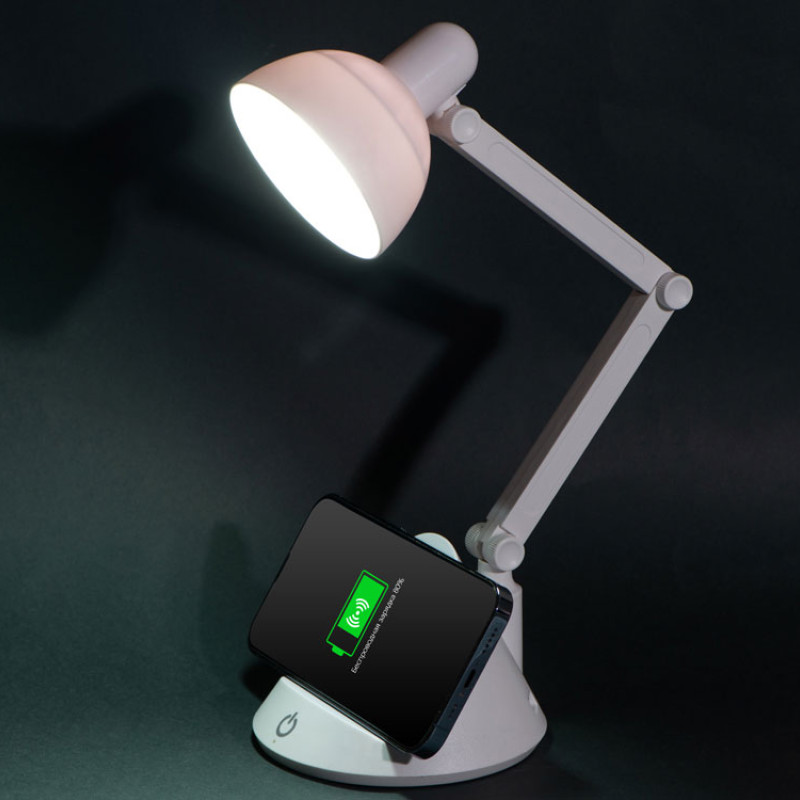 Настольный светильник с функцией беспроводной зарядки "Bendy" (Р)