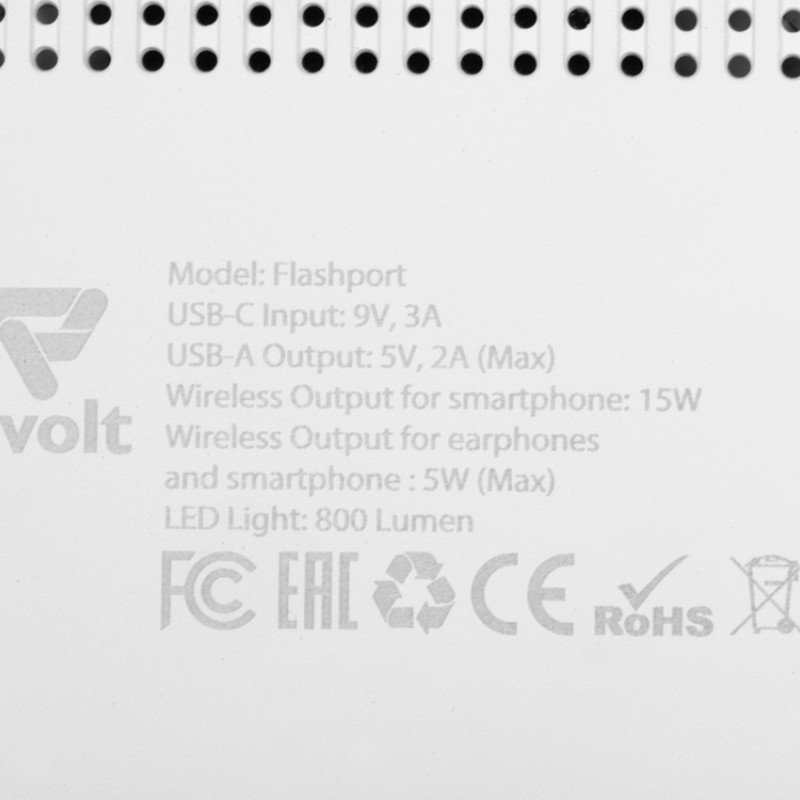 Складная зарядная станция с беспроводной зарядкой «Flashport», 15 Вт, белый