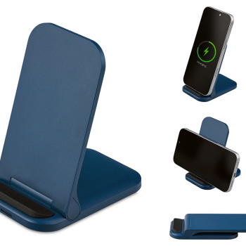 Беспроводное зарядное устройство «Foldy», 15 Вт, темно-синий