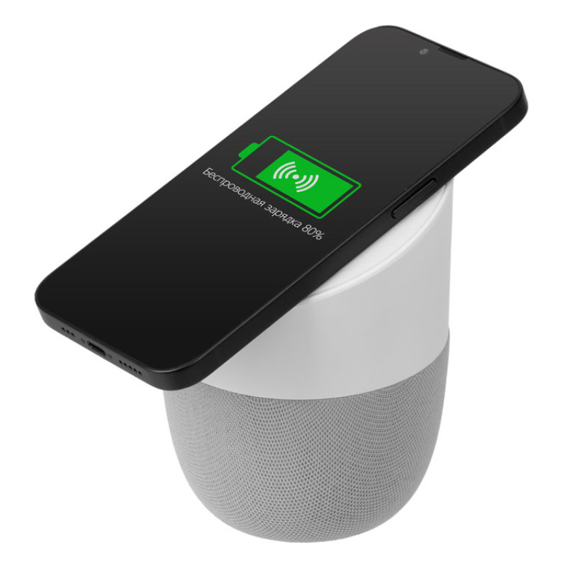 Портативная колонка с беспроводной зарядкой "Shuttle", 5 Вт, белый