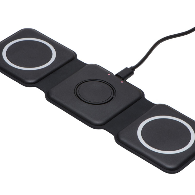 Беспроводное зарядное устройство 3-в-1 «Road», 15 Вт, черный