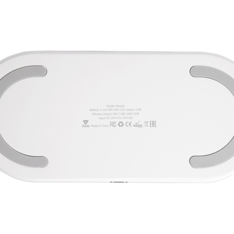 Ночник с беспроводной зарядкой и RGB подсветкой "Miracle", 15 Вт, белый
