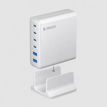 Зарядная станция 4xUSB Type-C, 2xUSB, PD, QC, 160Вт, белый, Deppa