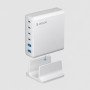Зарядная станция 4xUSB Type-C, 2xUSB, PD, QC, 160Вт, белый, Deppa