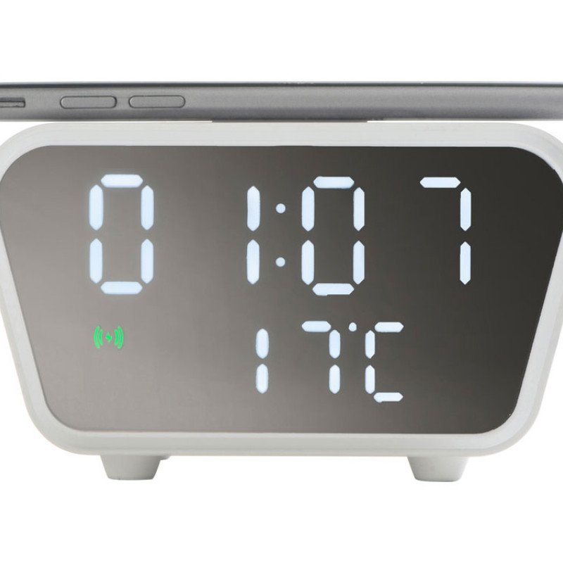 Настольные часы с функцией беспроводной зарядки "Wake", 10 Вт