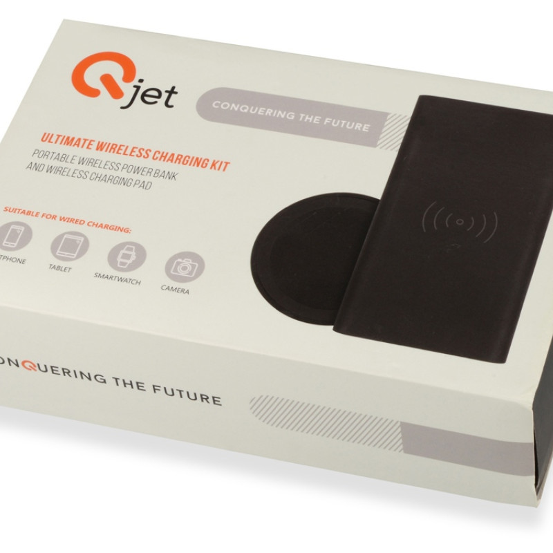 Портативный набор с беспроводным зарядным устройством (power bank) "Force", 8000 mAh Портативный набор с беспроводным зарядным устройством (power bank) "Force", 8000 mAh