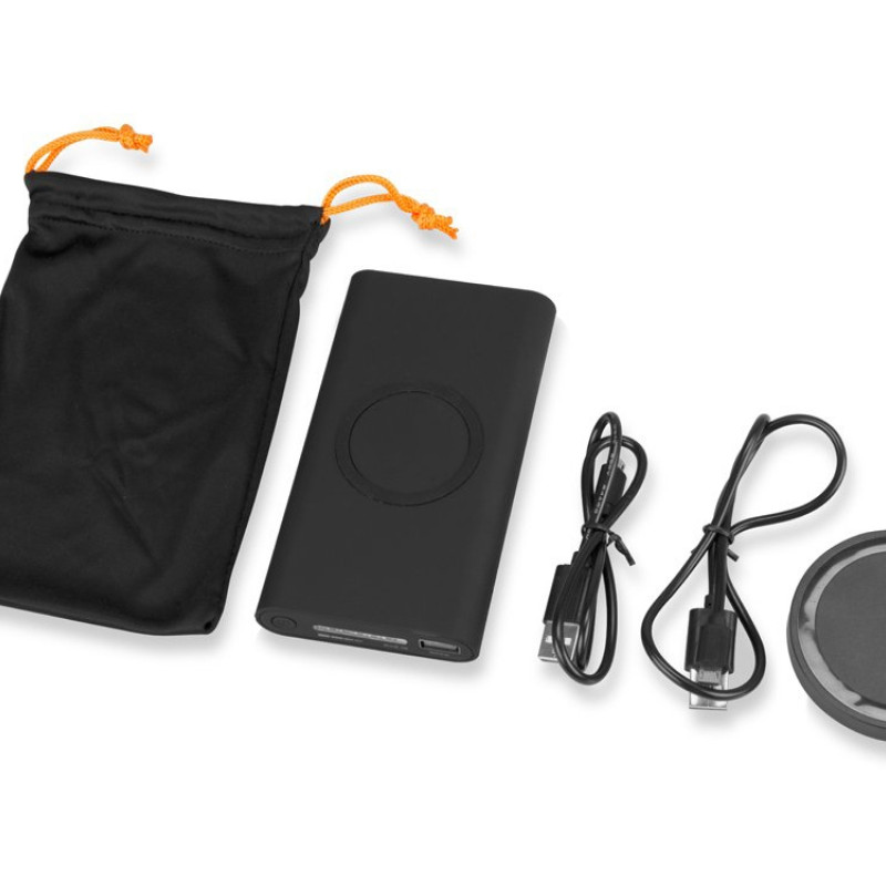 Портативный набор с беспроводным зарядным устройством (power bank) "Force", 8000 mAh Портативный набор с беспроводным зарядным устройством (power bank) "Force", 8000 mAh