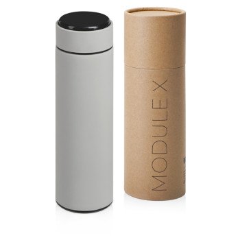 Вакуумный термос «Module X» с индикатором температуры, 500 мл, тубус, серый Cool grey 7C