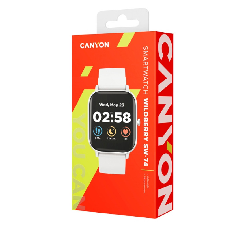 Смарт-часы Canyon SW-74 "Wildberry" , IP67, серебристый