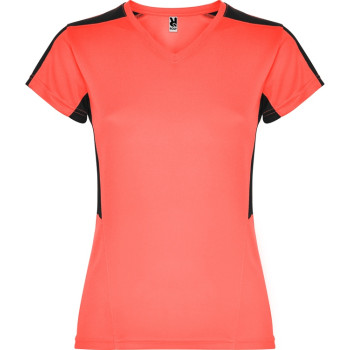 Футболка "Suzuka" женская, неоновый коралловый/черный