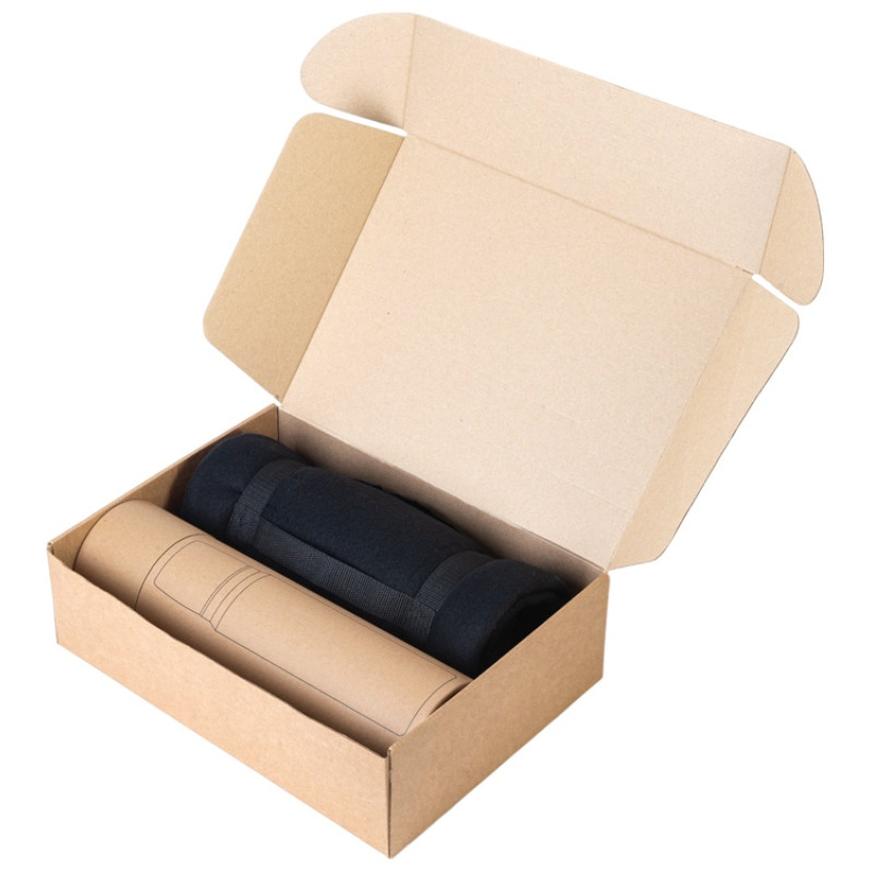 Подарочный набор с термосом и пледом «Serenity», черный