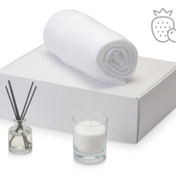 Подарочный набор White light 2.0 с пледом, диффузором, насыпной свечой