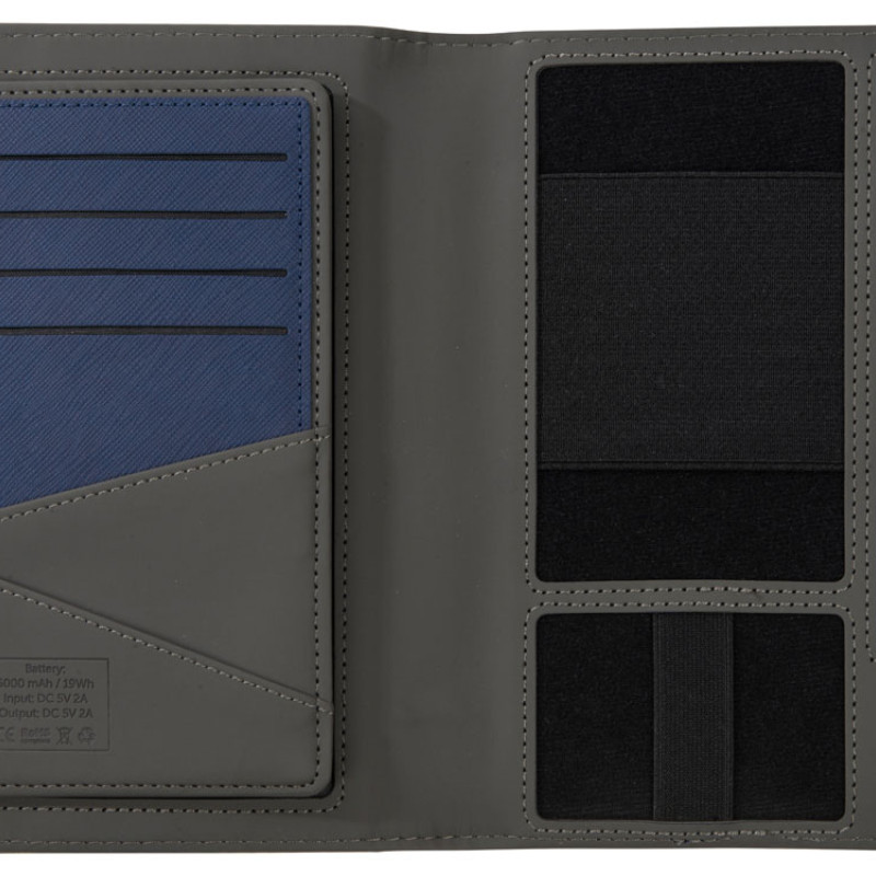 Органайзер с функцией беспроводной зарядки "Manner", 5000 mah, темно-синий (Р)