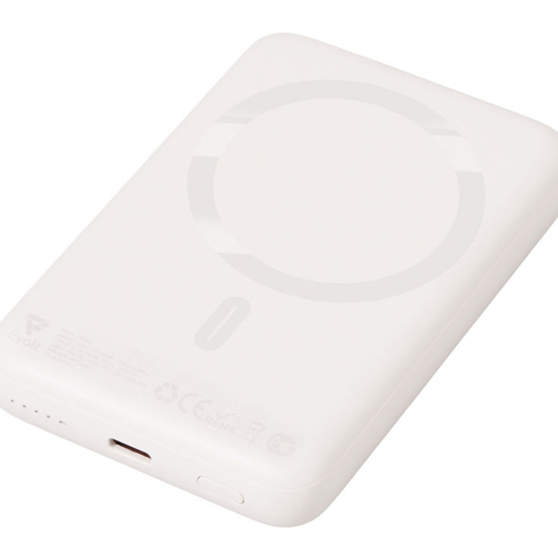 Магнитный внешний беспроводной аккумулятор «Polarix», QC/PD, 10000 мАч, слоновая кость