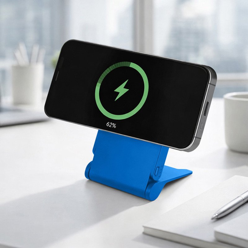 Внешний магнитный аккумулятор "MagnIQ", синий, 5000 mAh Внешний магнитный аккумулятор "MagnIQ", синий, 5000 mAh
