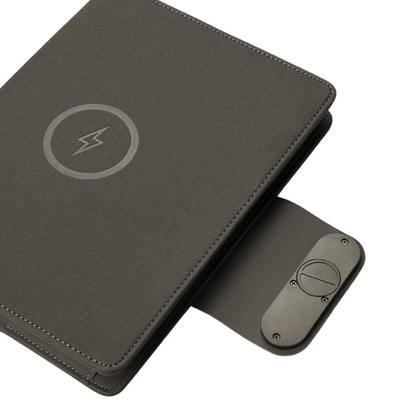 Подарочный набор металлическая ручка и блокнот А5 "Twilight"  со светящимся логотипом и пауэрбэнком