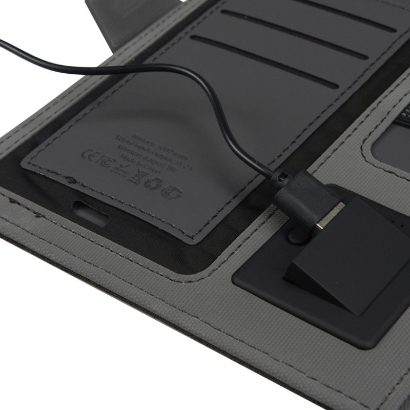 Органайзер с беспроводной зарядкой 5000 mAh "Powernote", светло-серый