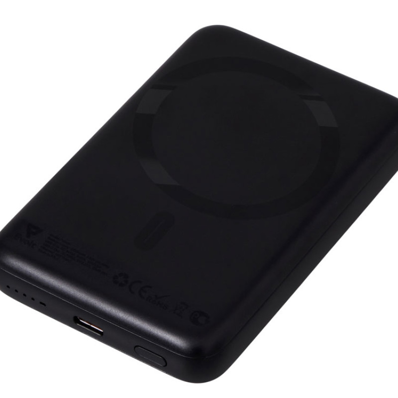 Магнитный внешний беспроводной аккумулятор «Polarix», QC/PD, 10000 мАч, черный