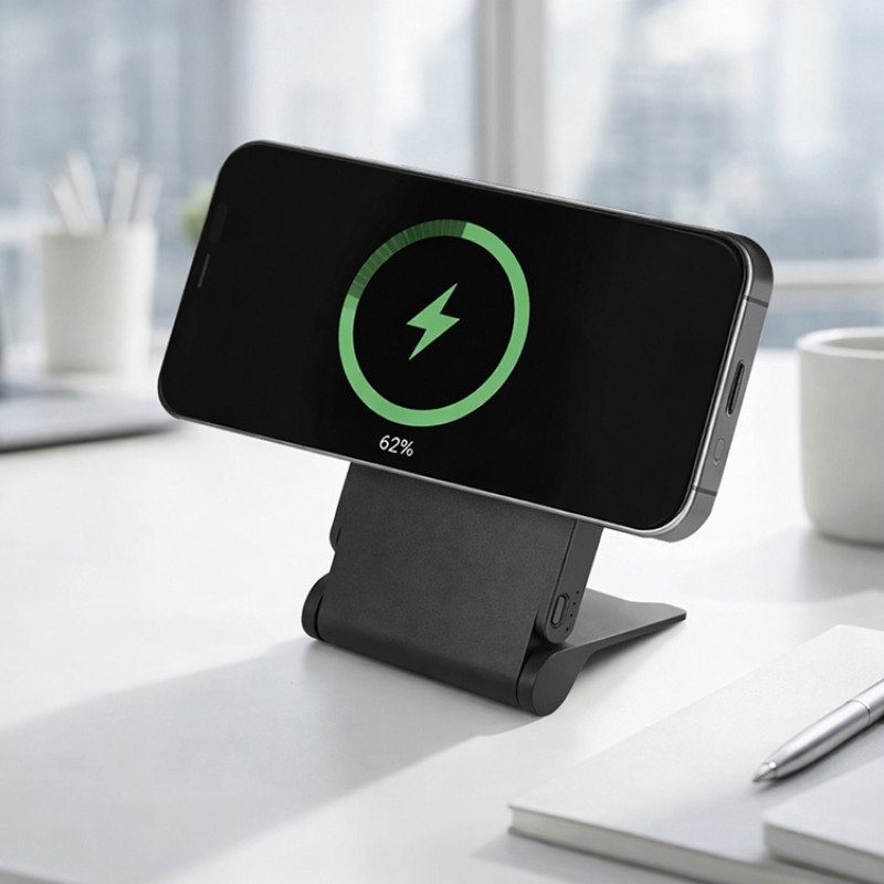 Внешний магнитный аккумулятор "MagnIQ", черный, 5000 mAh Внешний магнитный аккумулятор "MagnIQ", черный, 5000 mAh