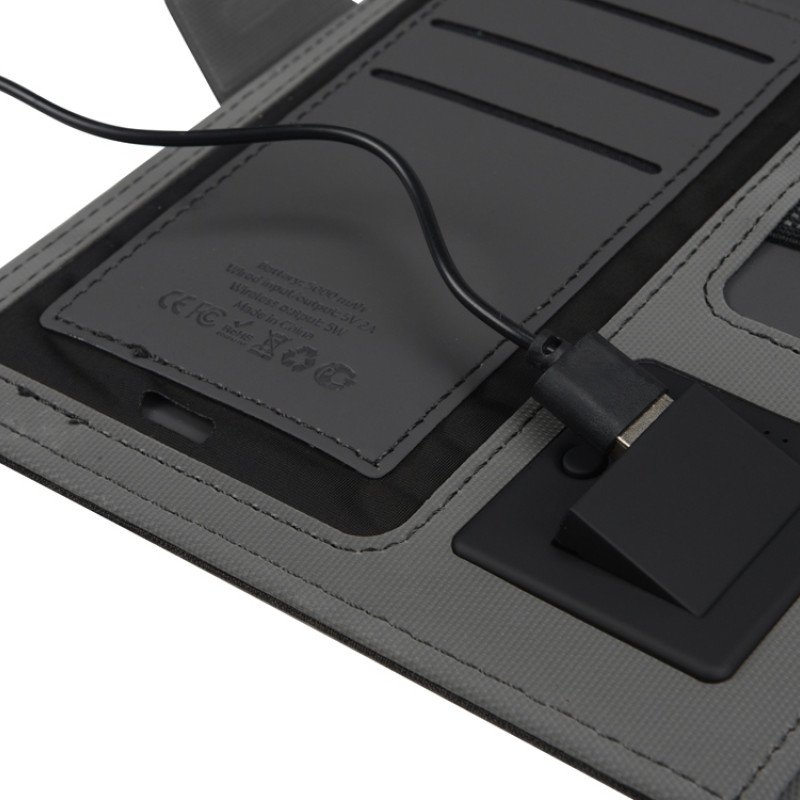 Органайзер с беспроводной зарядкой 5000 mAh "Powernote", темно-серый