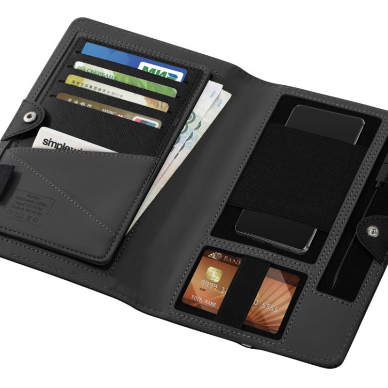 Органайзер с функцией беспроводной зарядки "Manner", 5000 mah, черный