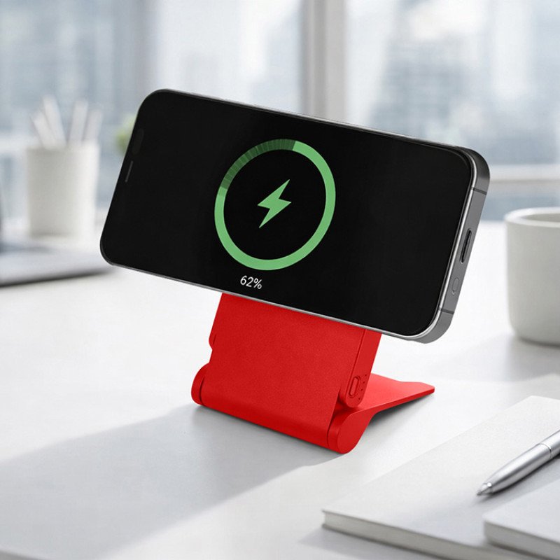 Внешний магнитный аккумулятор "MagnIQ", красный, 5000 mAh