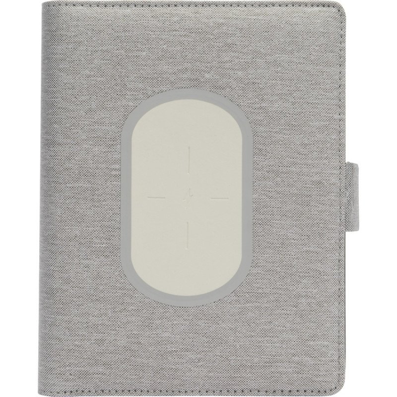 Органайзер с беспроводной зарядкой 5000 mAh "Powernote", светло-серый