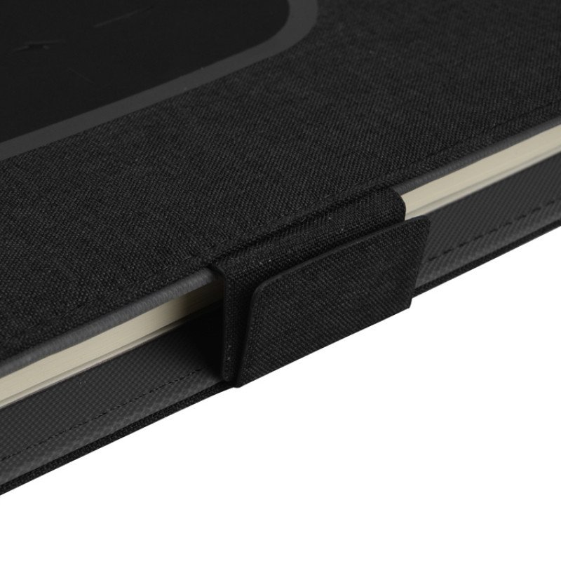 Органайзер с беспроводной зарядкой 5000 mAh "Powernote", темно-серый (P)