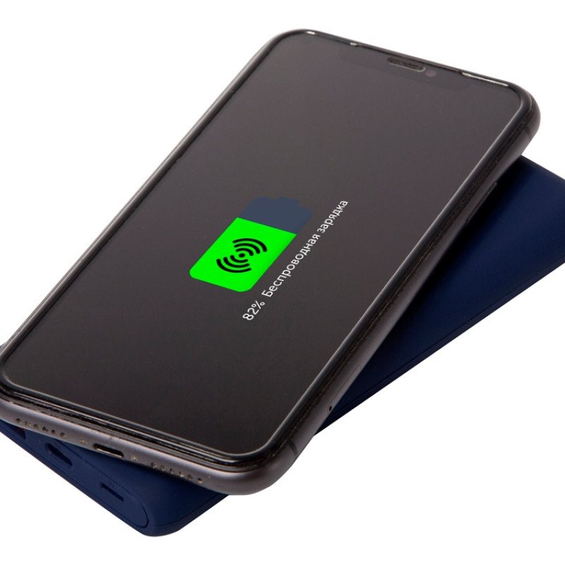 Внешний беспроводной аккумулятор c QC/PD "Reload", 10000 mAh, темно-синий (Р) Внешний беспроводной аккумулятор c QC/PD "Reload", 10000 mAh, темно-синий (Р)