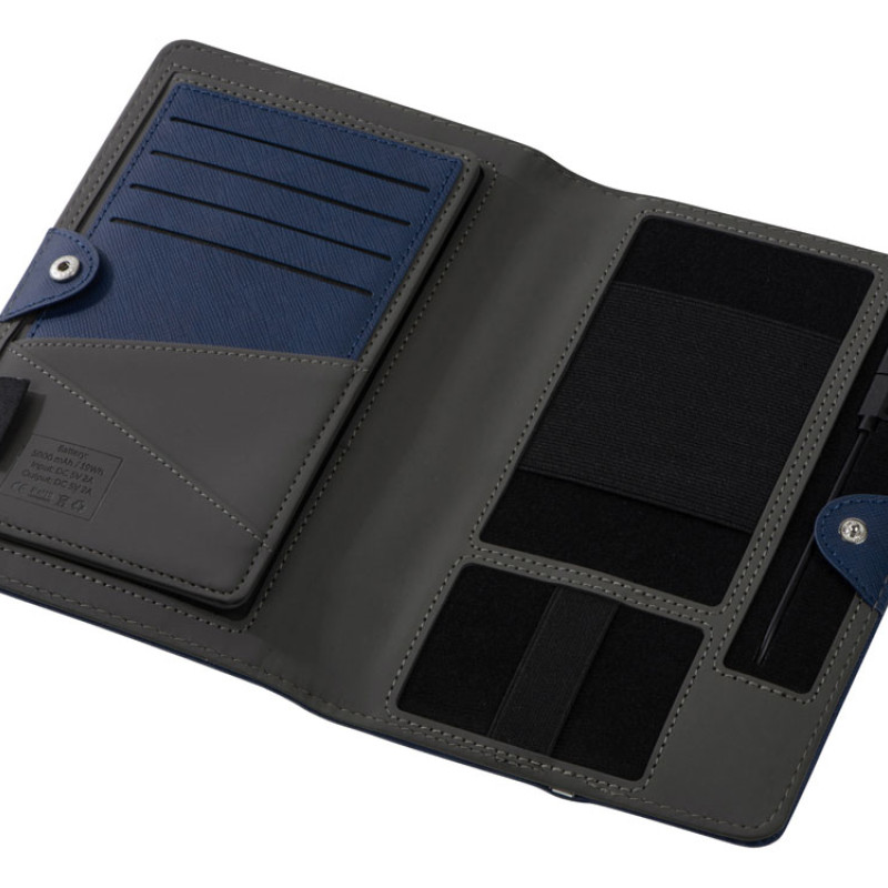 Органайзер с функцией беспроводной зарядки "Manner", 5000 mah, темно-синий (Р)