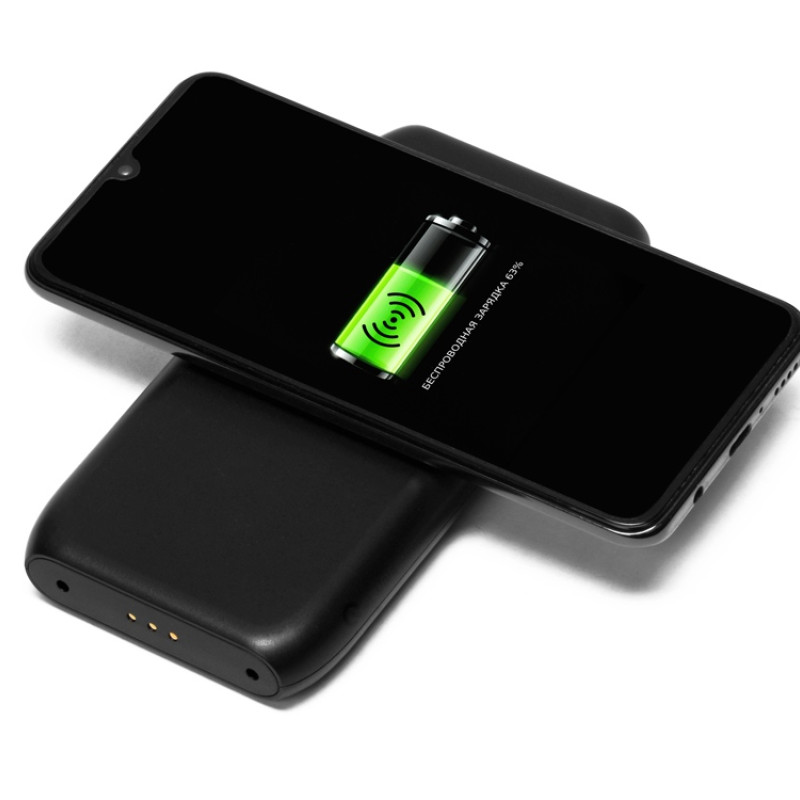 Портативное беспроводное зарядное устройство с док-станцией "Uniq", 10000 mah, черный