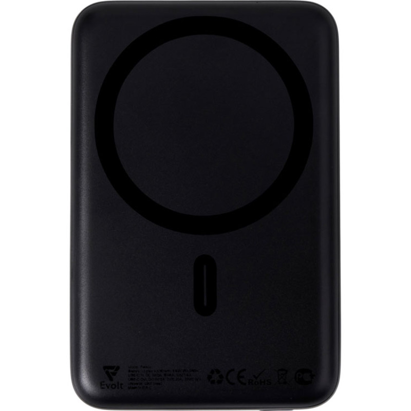 Магнитный внешний беспроводной аккумулятор «Polarix», QC/PD, 10000 мАч, черный