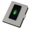 Органайзер с беспроводной зарядкой 5000 mAh "Powernote", светло-серый