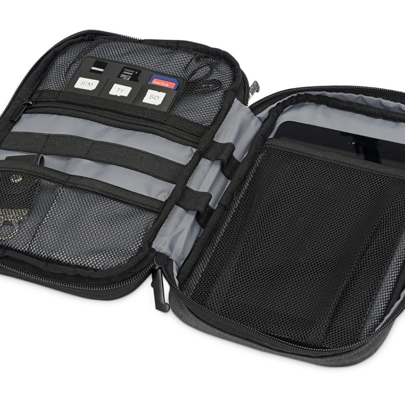 Органайзер для электроники District, темно-серый