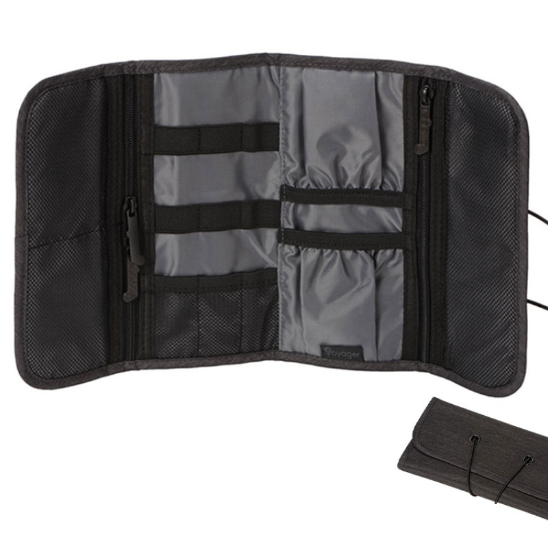 Органайзер District для электроники на резинке, темно-серый