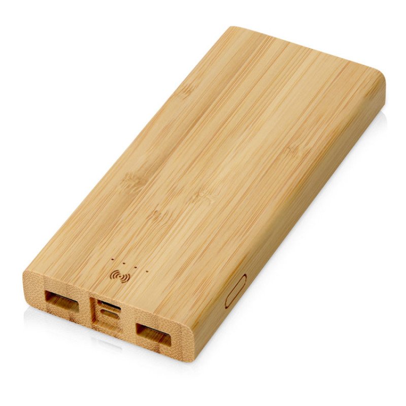 Внешний беспроводной аккумулятор из бамбука "Bamboo Air", 10000 mAh Внешний беспроводной аккумулятор из бамбука "Bamboo Air", 10000 mAh