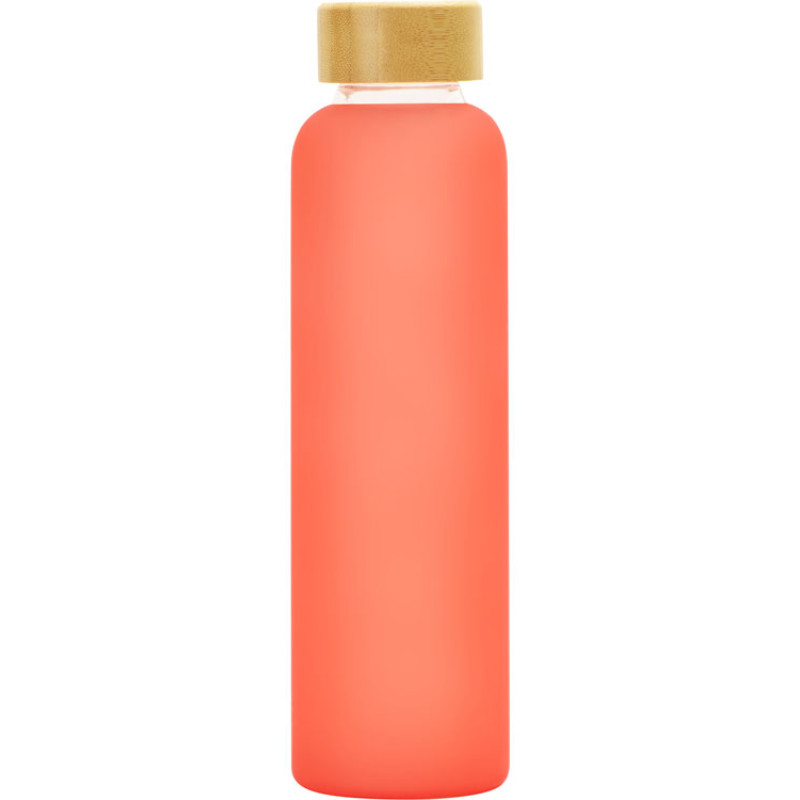 Стеклянная бутылка с бамбуковой крышкой «Foggy», 600мл, красный