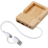 USB хаб «Memo», 2*USB, 2*Type C, бамбук
