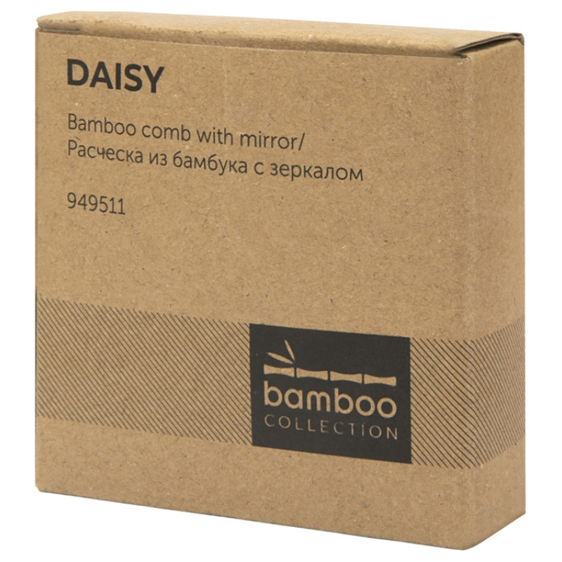 Расческа с зеркалом из бамбука "Daisy", натуральный Расческа с зеркалом из бамбука "Daisy", натуральный