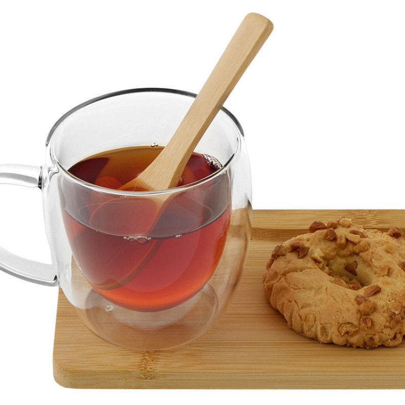 Кружка с двойными стенками на подставке с ложкой "Teatrio"