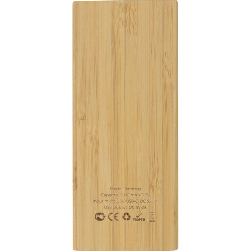 Внешний аккумулятор из бамбука "Bamboo", 5000 mAh
