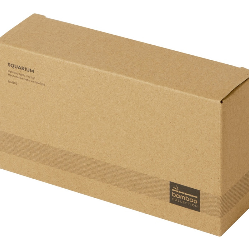 Прямоугольные настольные часы из бамбука "Squarium"