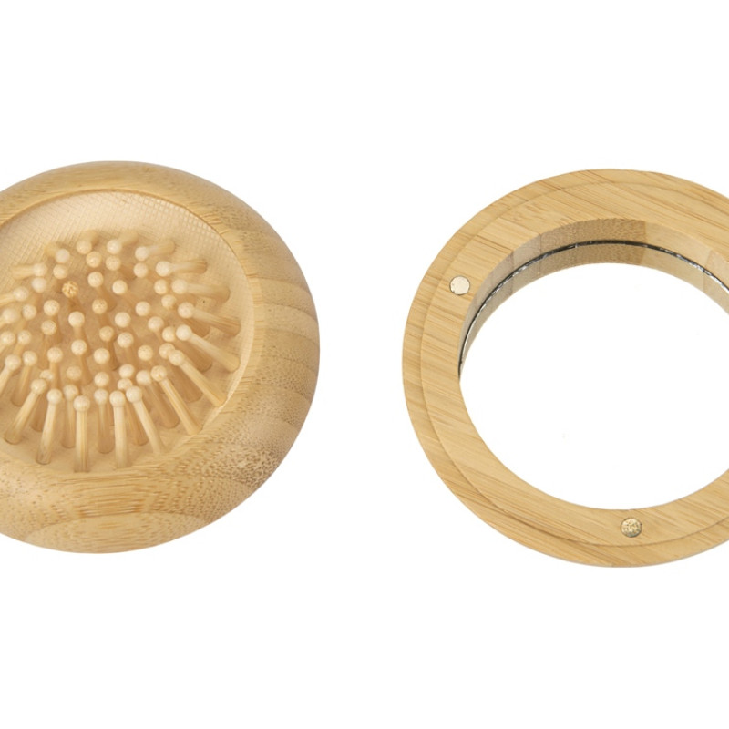 Расческа с зеркалом из бамбука "Daisy", натуральный Расческа с зеркалом из бамбука "Daisy", натуральный