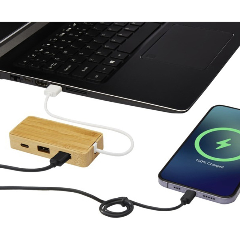 USB-концентратор Tapas из бамбука, натуральный